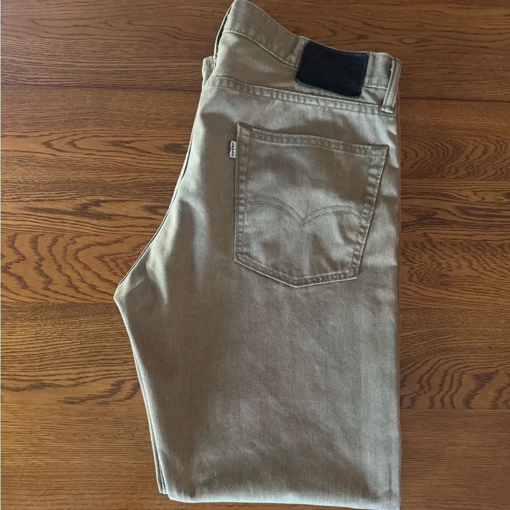 Levi's 513 Slim Straight Jeans Men's 36x30 Khaki Tan Neutral Stretch Denim Pants